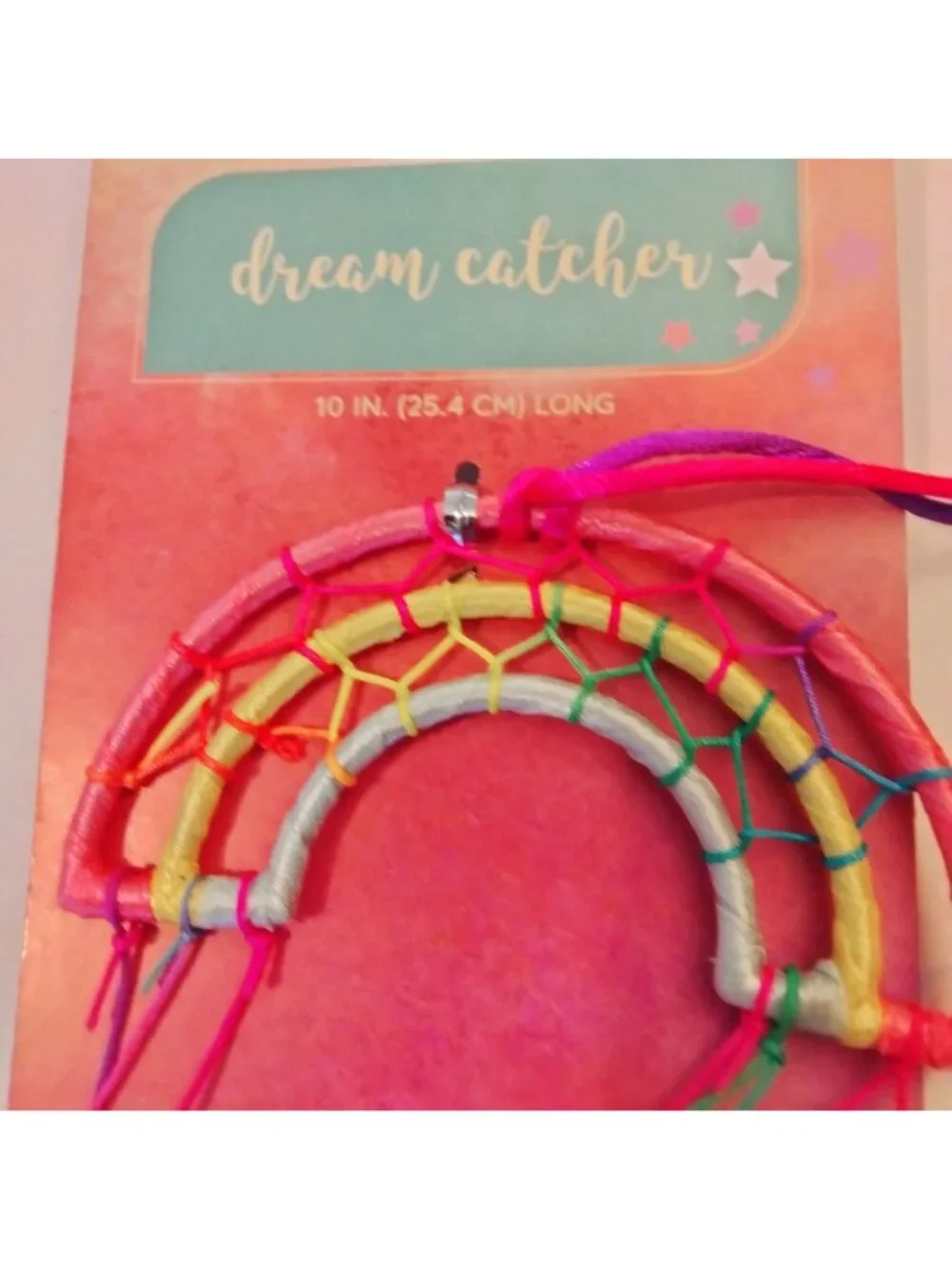 Rainbow Dreamcatcher With Feathers Beads 12 Inches Long Multicolor LGBT